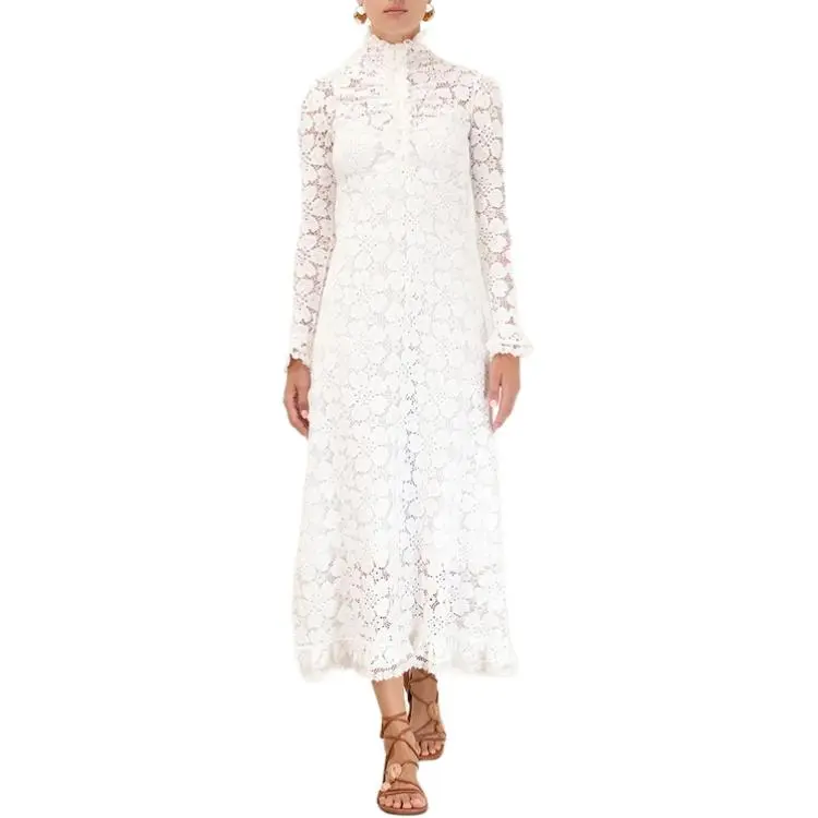 Zimmermann SS25 Spring Collection Long Sleeved Dresses Women's White-2