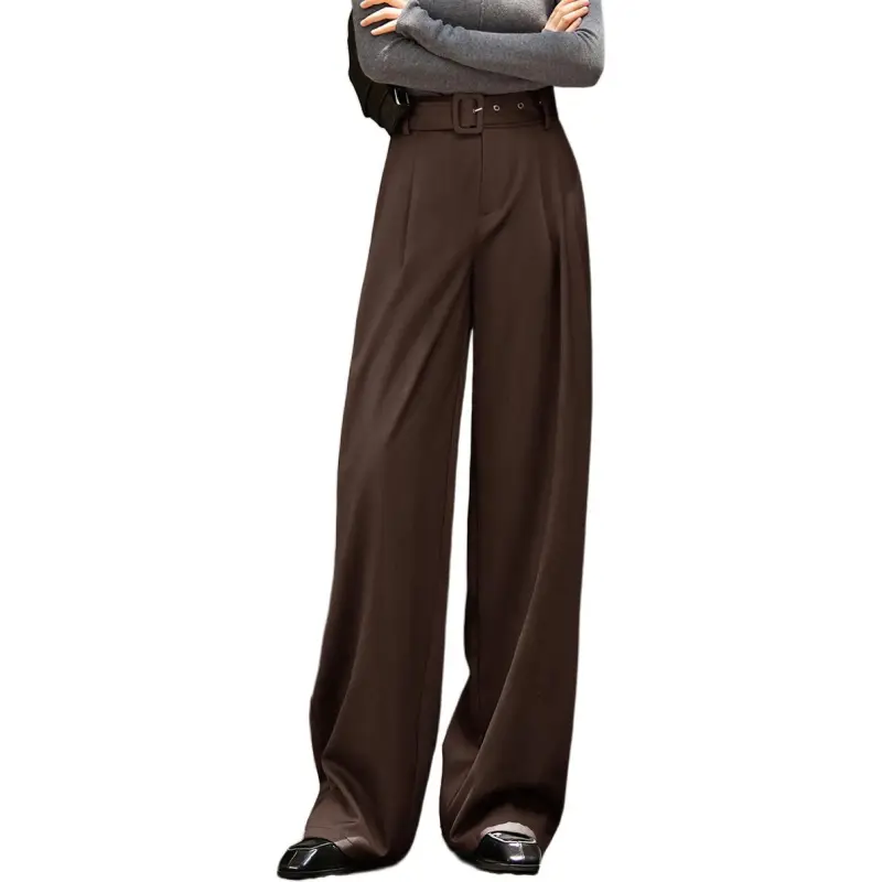 Mo Han Yi Mei Casual Pants Women's Dark Coffee-3