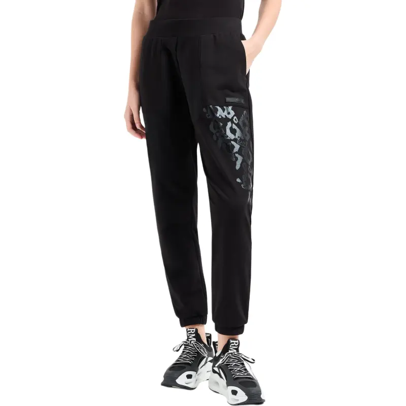 EMPORIO ARMANI EA7 Knitted Sweatpants Women's Black-2
