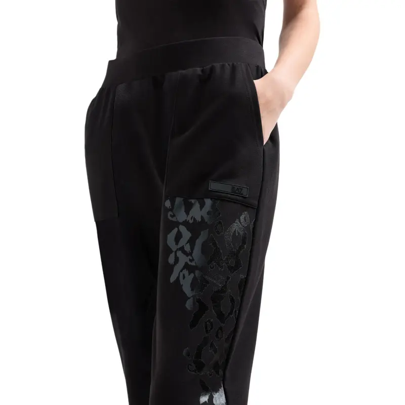EMPORIO ARMANI EA7 Knitted Sweatpants Women's Black-4