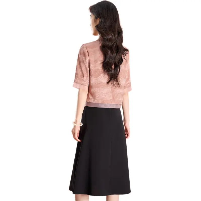 Mylan Two Piece Skirt Sets Women's Pink-1