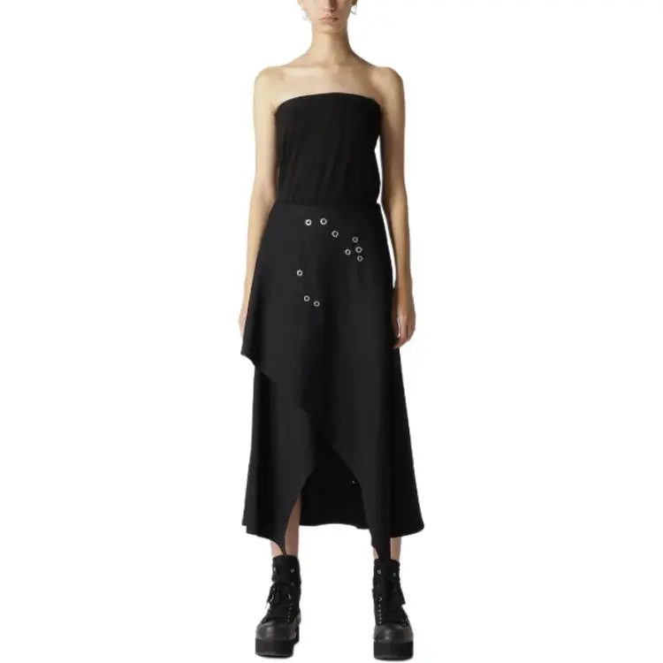 Yohji Yamamoto Denim Long Skirt Women's Black-2