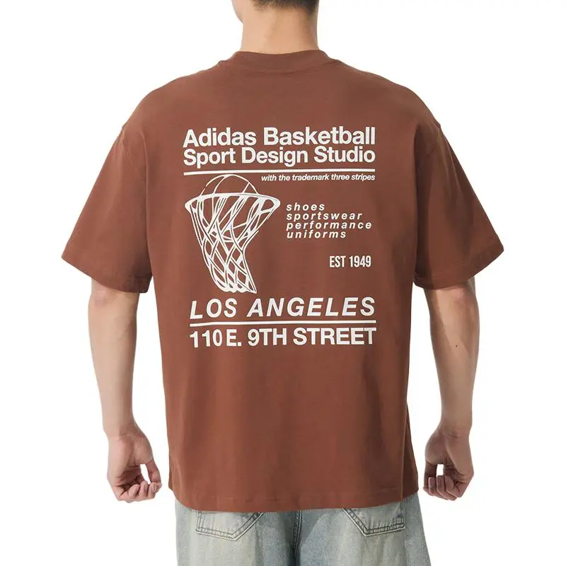 Adidas Los Angeles SS25 T Shirt Unisex Brown Red-2