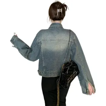Flowers In Water Denim Jacket Women's Image Color