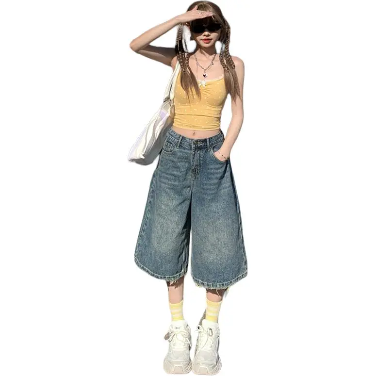 Kazakhstan Denim Shorts Women's Vintage Blue-2