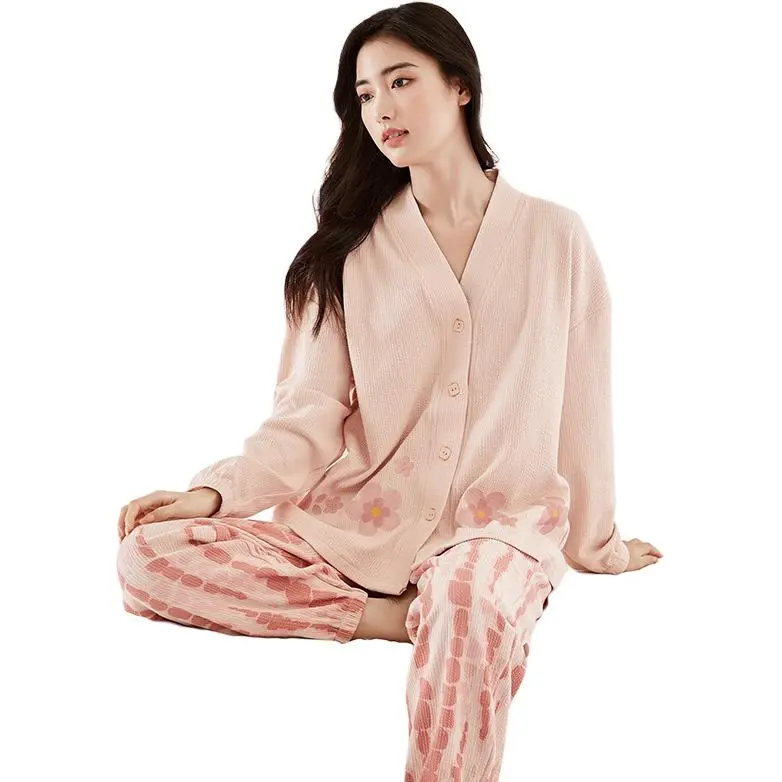 ZAO FU NIAO Pajama Set Women's Grapefruit Red-1