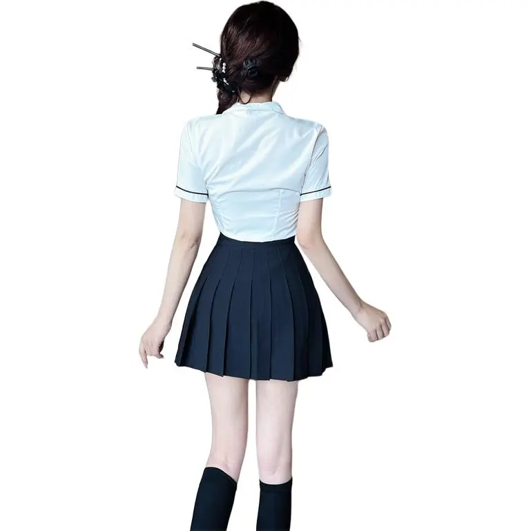 DGMZ Uniforms Women's White Shirt+Black Skirt Clothing Set-1