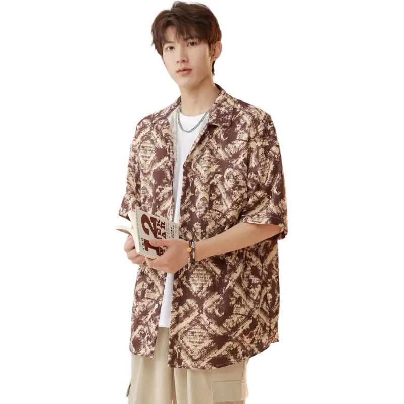 GOODHENLCE SS25 Midsummer Fashion Outfit Fashion Trend Shirt Single Item Unisex Fiji Brown Tone Clothing-3