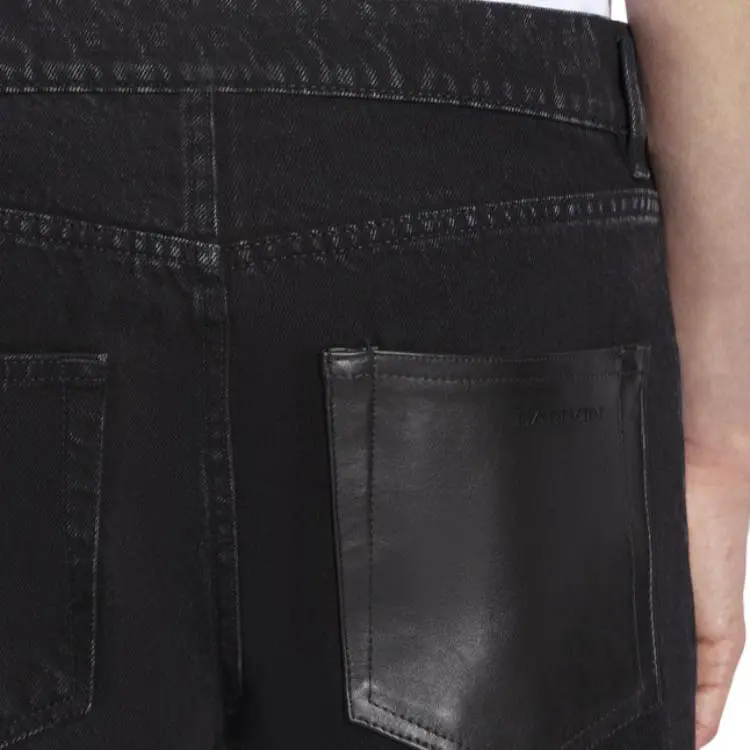 Lanvin Logo Embossed Denim Jeans-4