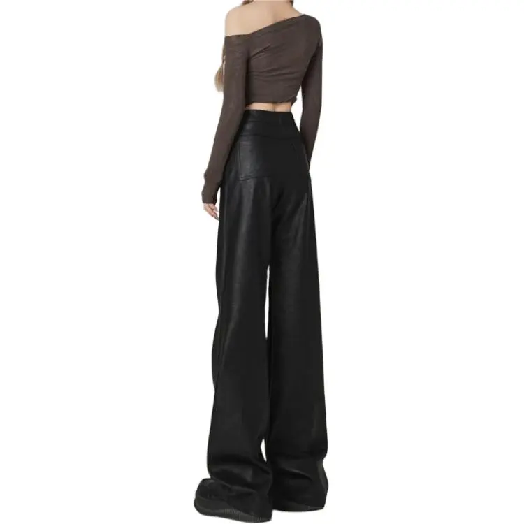 FOREVER 21 Leather Pants Women's Black-1