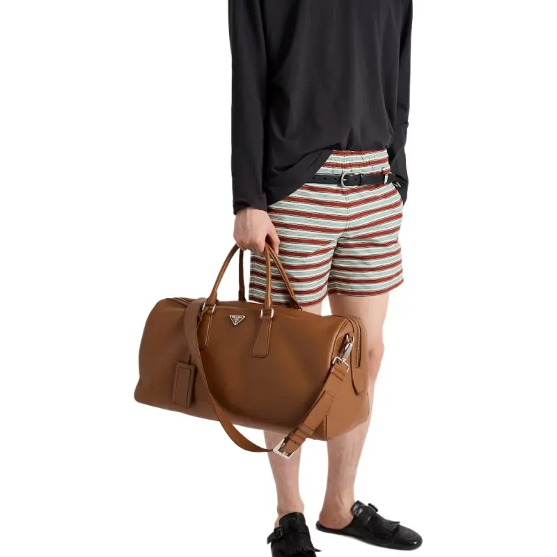 PRADA SS25 Swimming Shorts Men's Cocoa Brown-3