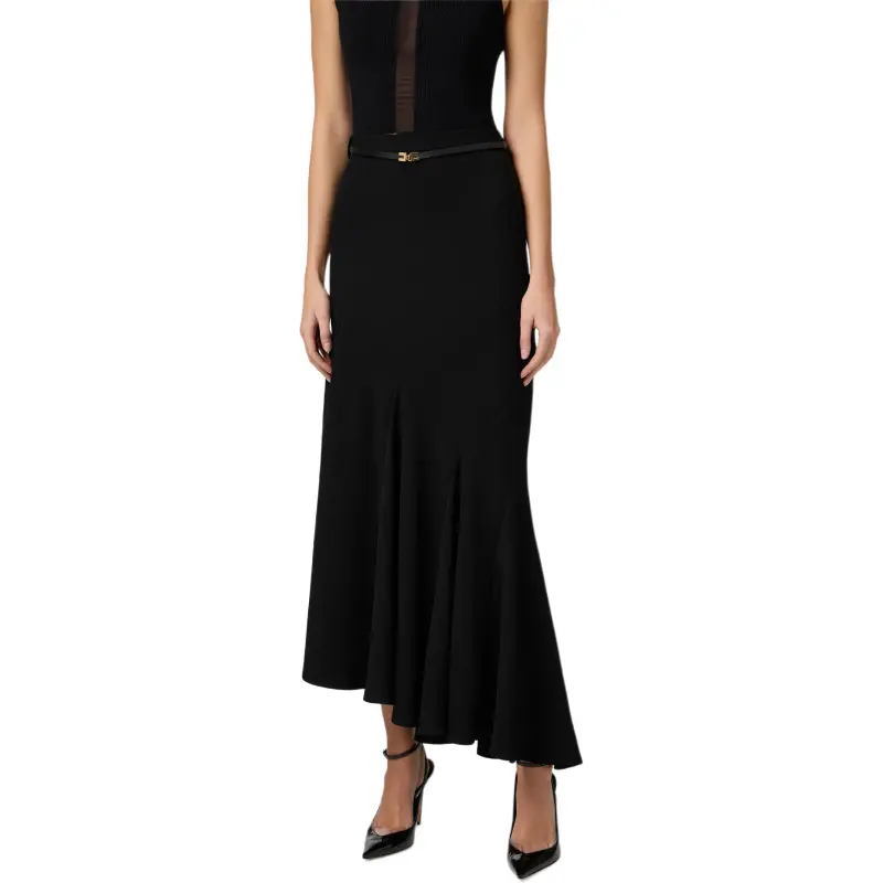 Elisabetta Franchi Asymmetric Crepe Midi Skirt-3