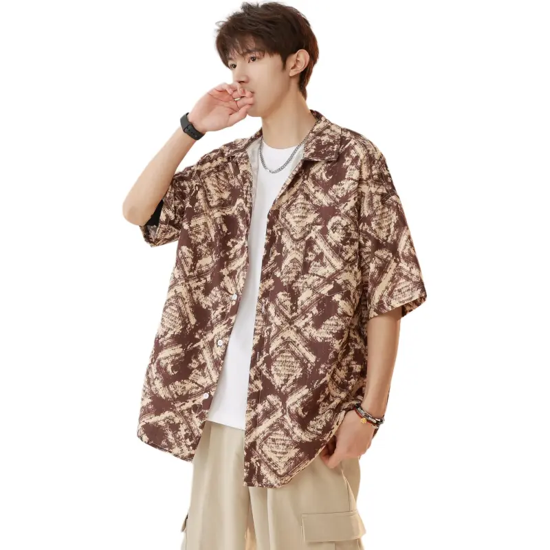 GOODHENLCE SS25 Midsummer Fashion Outfit Fashion Trend Shirt Single Item Unisex Fiji Brown Tone Clothing-5