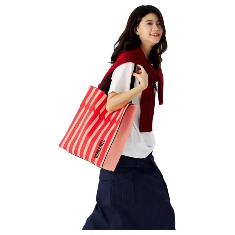 TOUTSEUL YOLO Polyester Tote Bag, Shoulder Bag Women's Red Pink Apple-1
