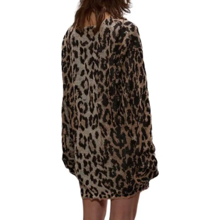 R13 Leopard Jacquard Knit Cardigan-3