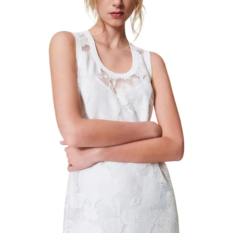 Twinset Floral embroidered Organza Dress-4