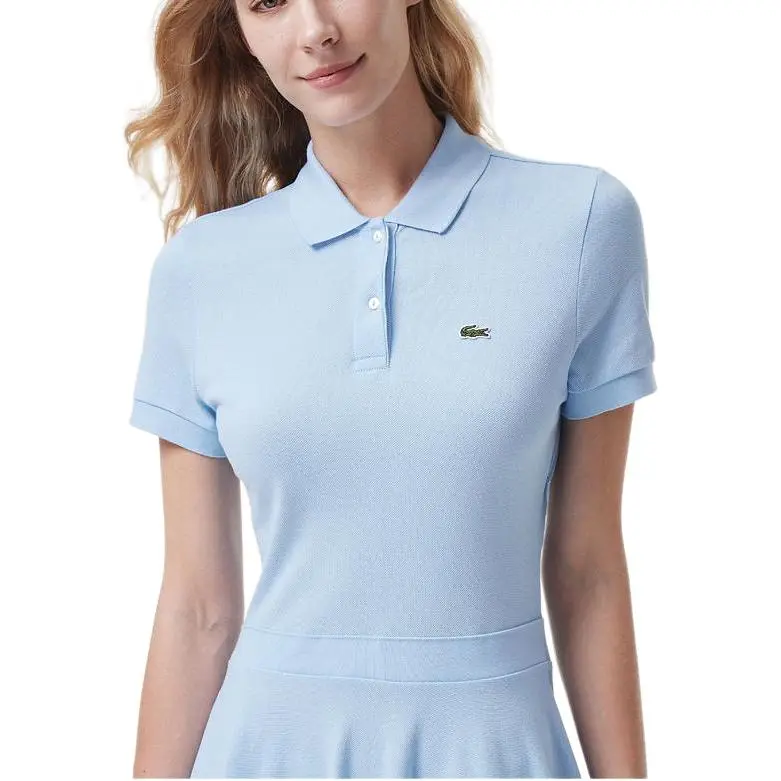 LACOSTE Short-Sleeved Dresses Women's Sky Blue-3