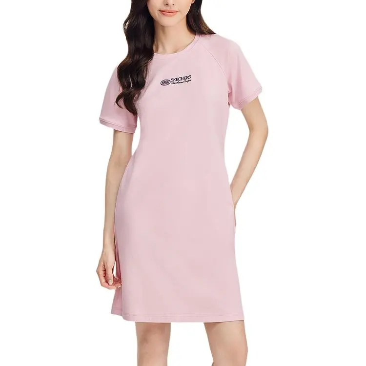 Skechers Sports Life Collection Short Sleeved Dresses Women's Gray Pink-2