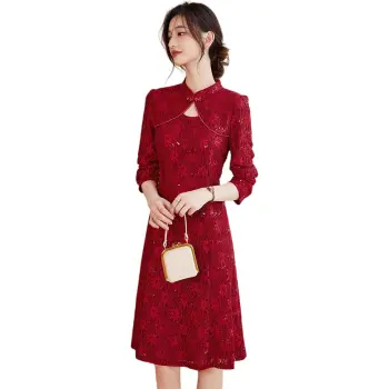 Like The Age Of Water Long Sleeved Dresses Women's Red