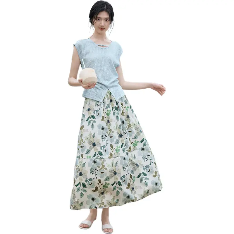 XWI Two Piece Skirt Sets Women's Sky Blue-1