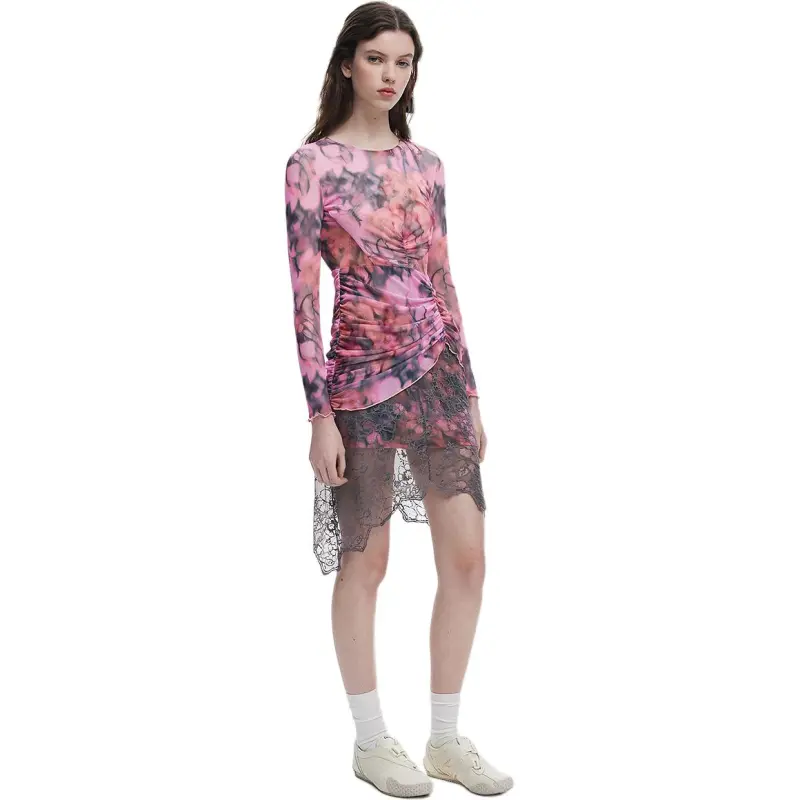 Desigual Long Sleeved Dresses Women's Foundation With Pattern-4