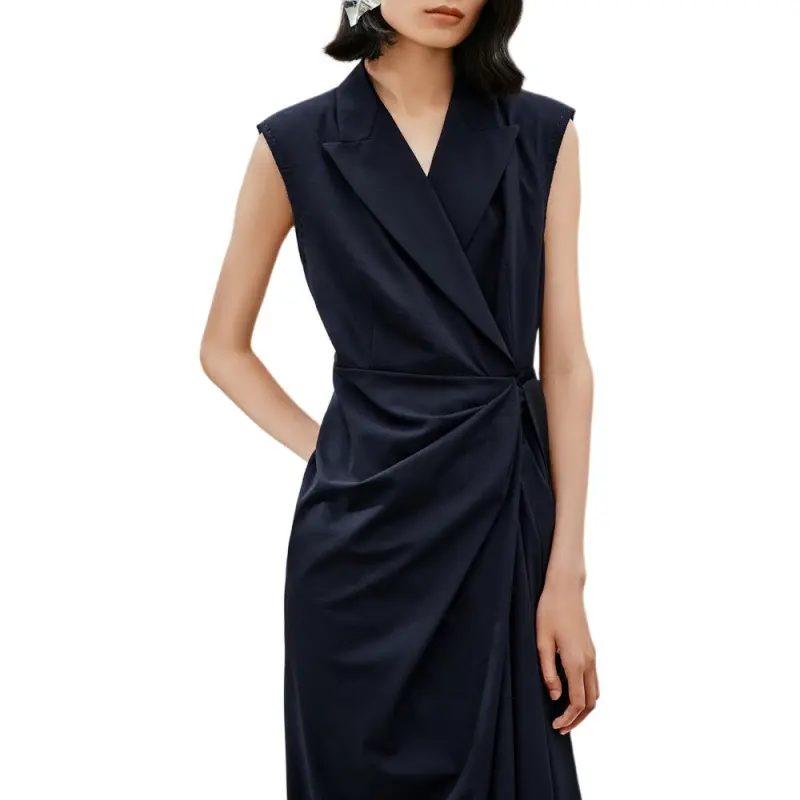 INSUN Sleeveless Dresses Women's Navy Blue-4