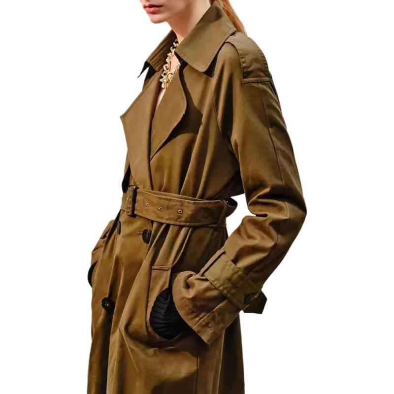 INSUN Trench Coats Women's Olive Green-5