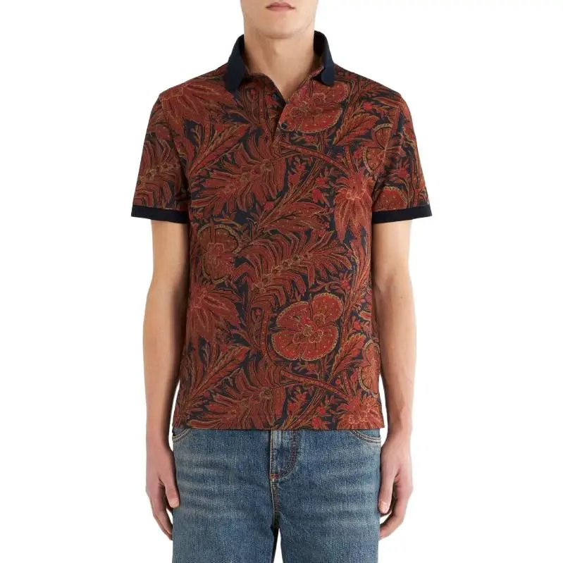 ETRO Allover Floral Printed Short Sleeved Polo Shirt-1