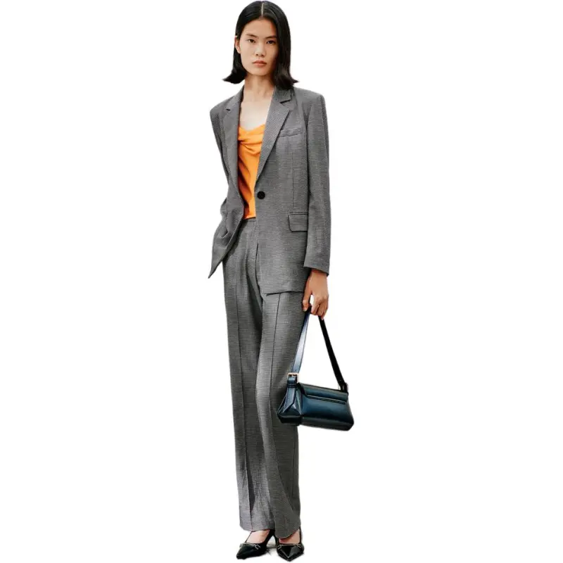 INSUN Business Suits Women's Black White-5