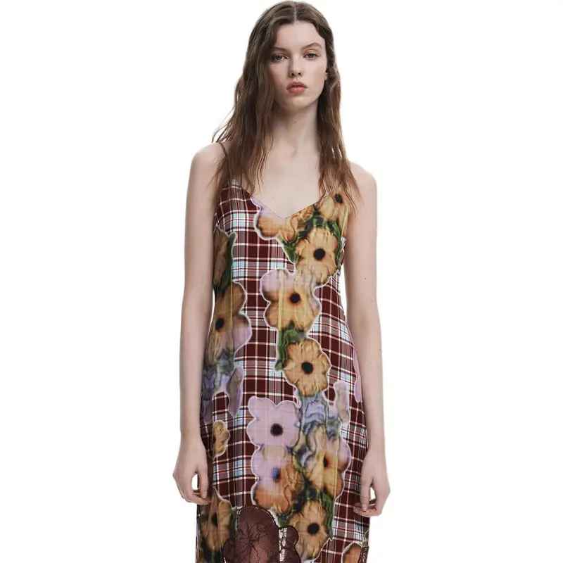 Desigual Slip Dresses Women's Brown-2
