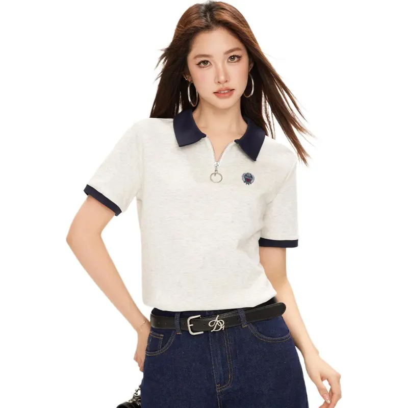  CHOCOOLATE Polo Shirt Women's GYL/Heather Gray-2