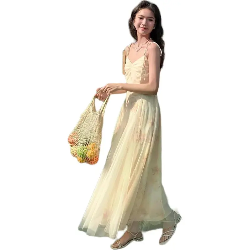 DX.DAXI Slip Dresses Women's Sun Orange-2