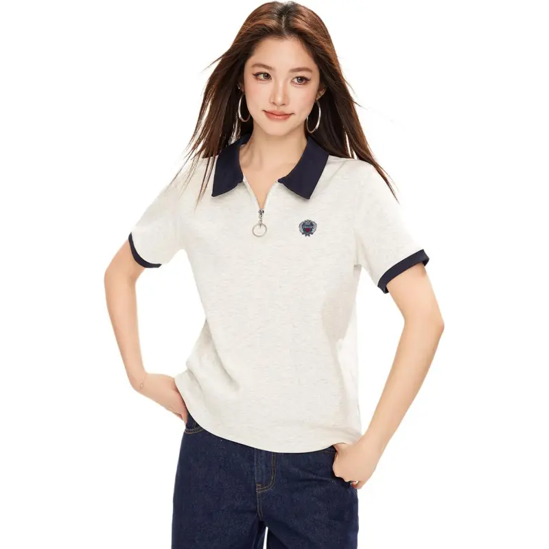  CHOCOOLATE Polo Shirt Women's GYL/Heather Gray-3