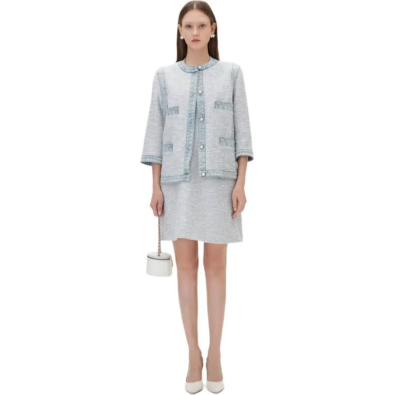 Caroline Denim Jackets Women's Gray Blue-5
