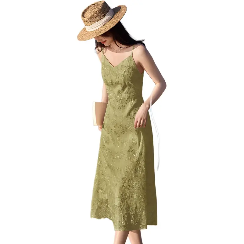 XWI Slip Dresses Women's Yellow Green-1