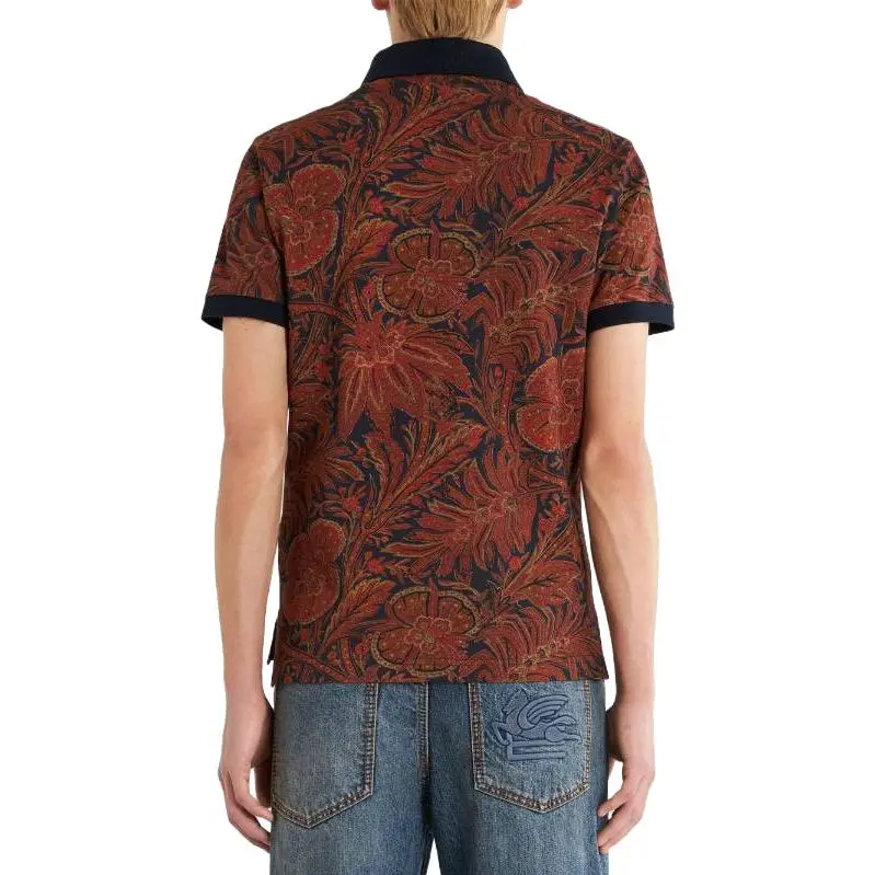 ETRO Allover Floral Printed Short Sleeved Polo Shirt-2