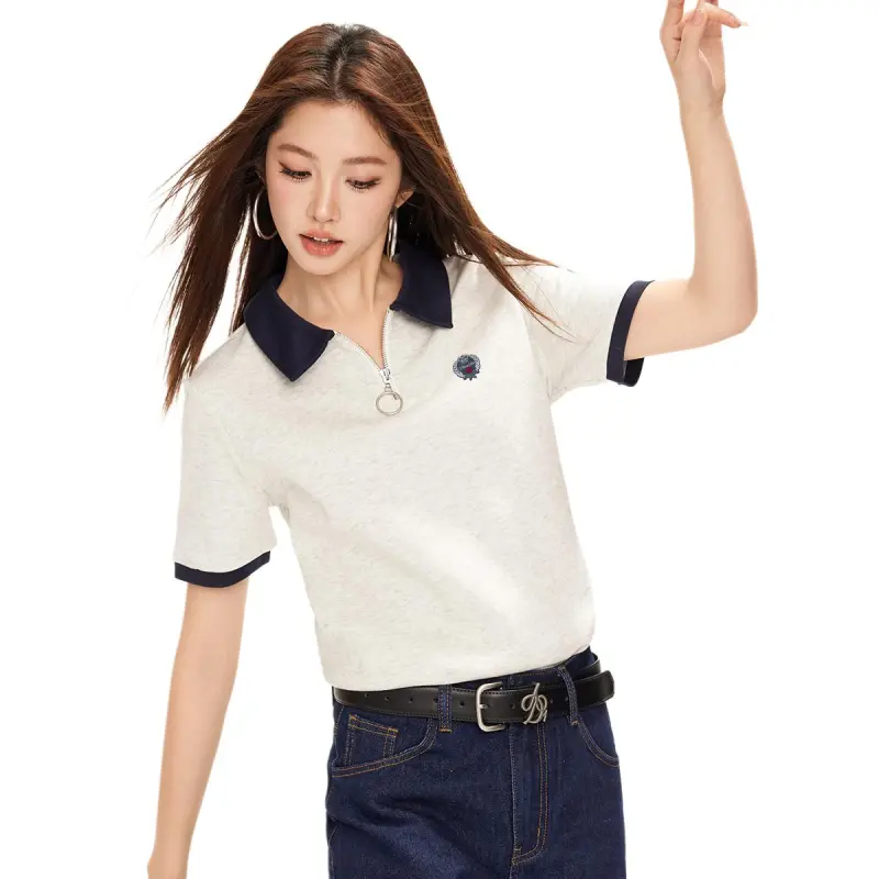  CHOCOOLATE Polo Shirt Women's GYL/Heather Gray-4
