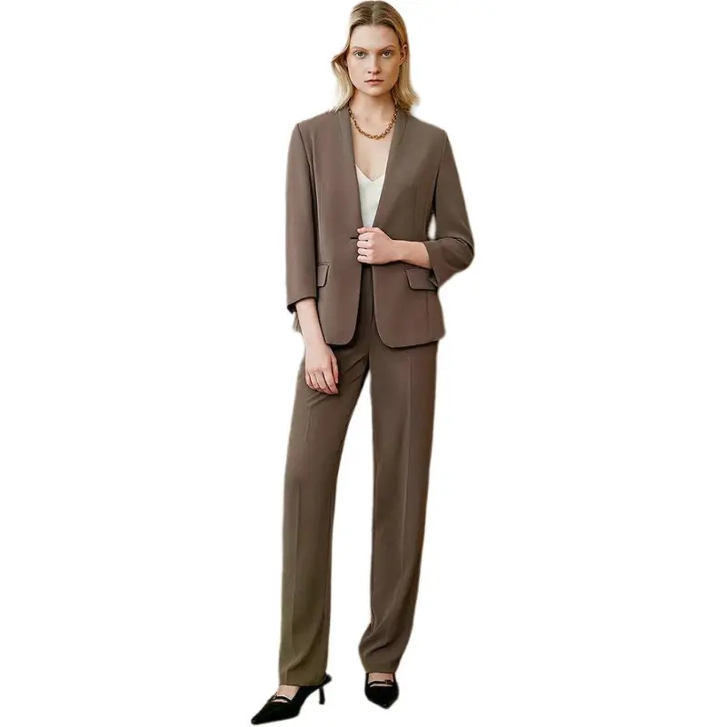 INSUN Suit Trousers Women's Dark Coffee-3