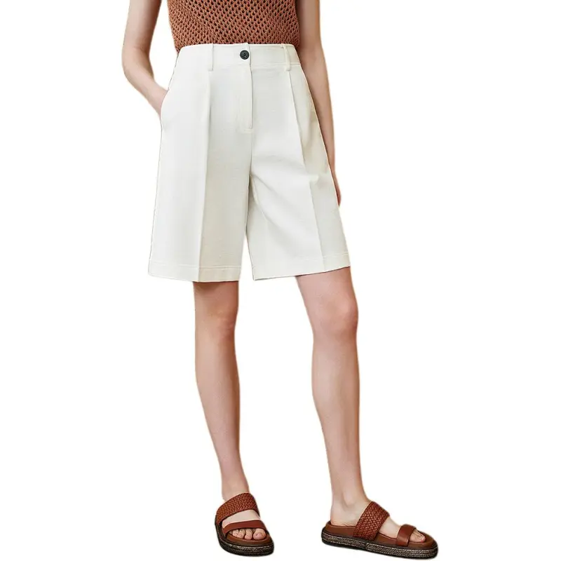 INSUN Casual Shorts Women's White-3