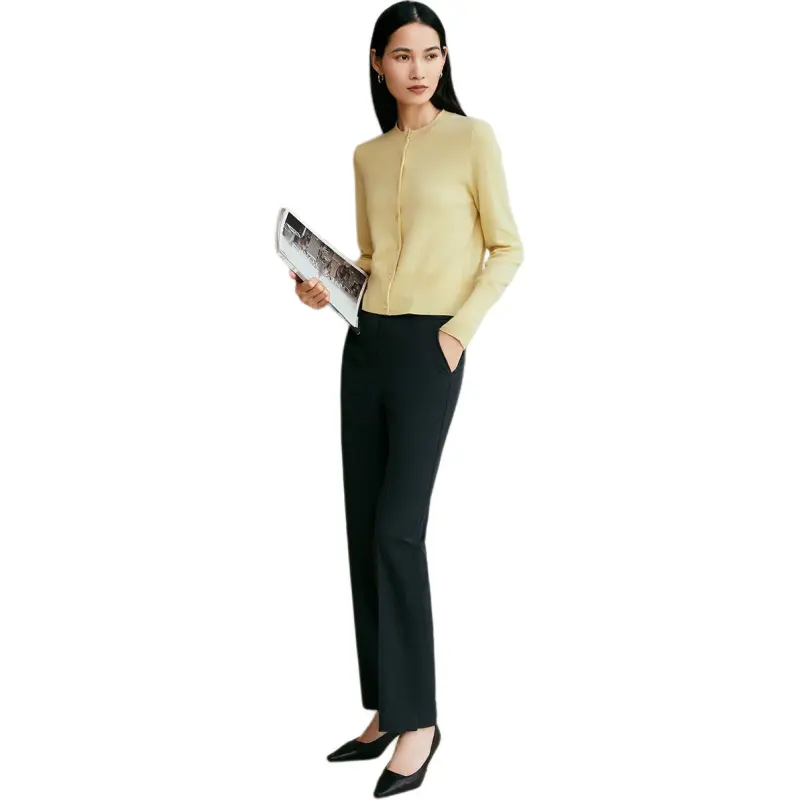 INSUN Cashmere Sweaters Women's Light Yellow-3