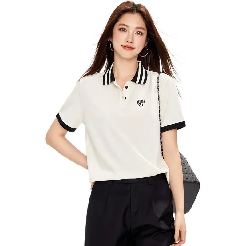  CHOCOOLATE Polo Shirt Women's Beige-3