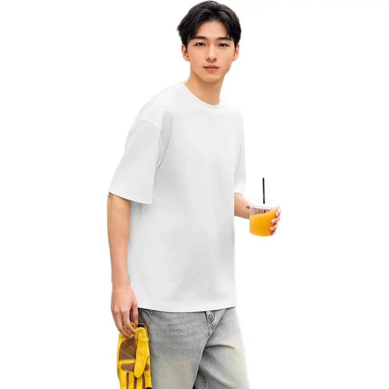 Three blessings T Shirts Men Pure White-1