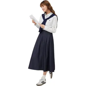 Love To Serve Casual Long Skirt Women's Dark Blue