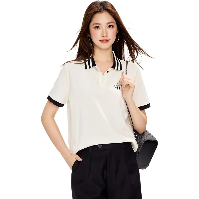  CHOCOOLATE Polo Shirt Women's Beige-4