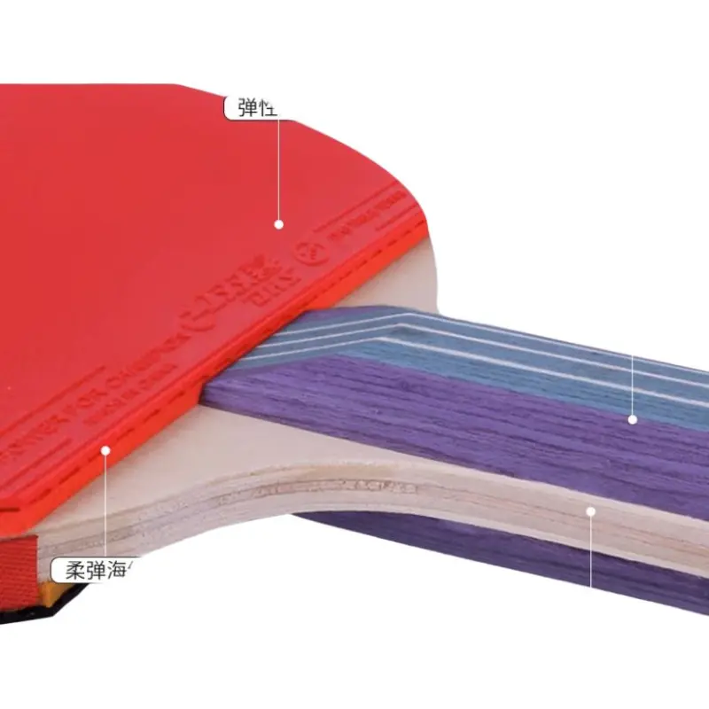 DHS Ping Pong Paddles Kids' Pure Wood Red/Black-0