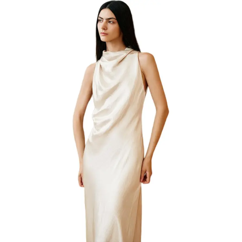INSUN Sleeveless Dresses Women's Cream White-3