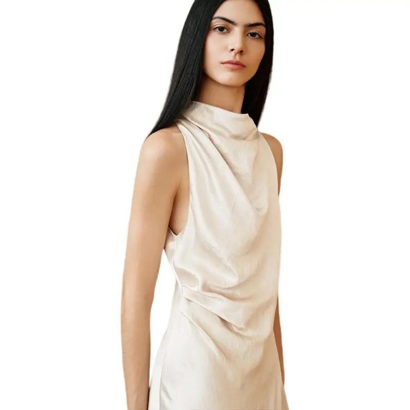 INSUN Sleeveless Dresses Women's Cream White-4