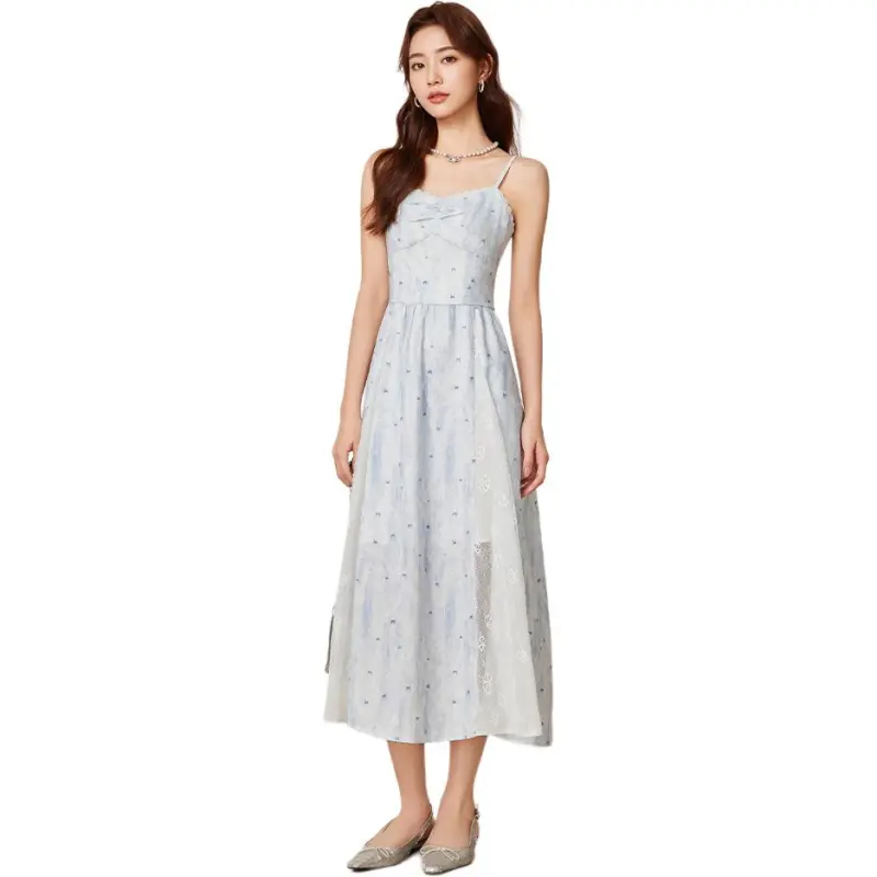 Love To Serve Slip Dress Women's Blue Apricot Blossom-1