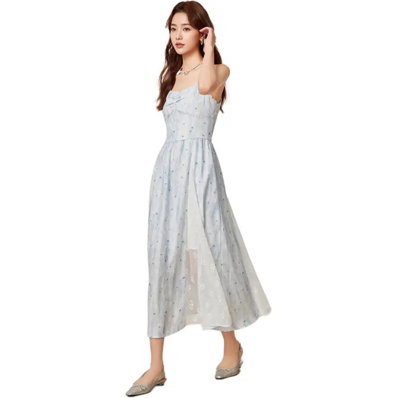 Love To Serve Slip Dress Women's Blue Apricot Blossom-2
