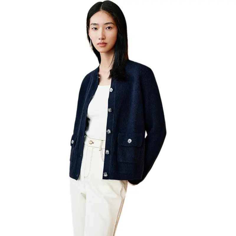 INSUN Cashmere Sweaters Women's Navy Blue-2